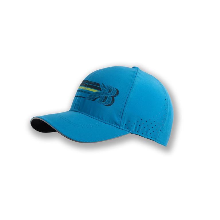 Brooks Sherpa Running Hat - Men's - Electric Blue/Flying B Stripe (37519-ONQC)